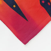 Dreamy Vibrant Sunset Lake Forest Illustration Fleecedecke (Ecke)