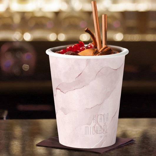 Dreamy Watercolor Abstrakt Wedding Blush ID817 Pappbecher