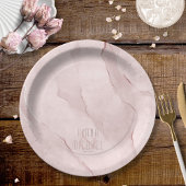 Dreamy Watercolor Abstrakt Wedding Blush ID817 Pappteller