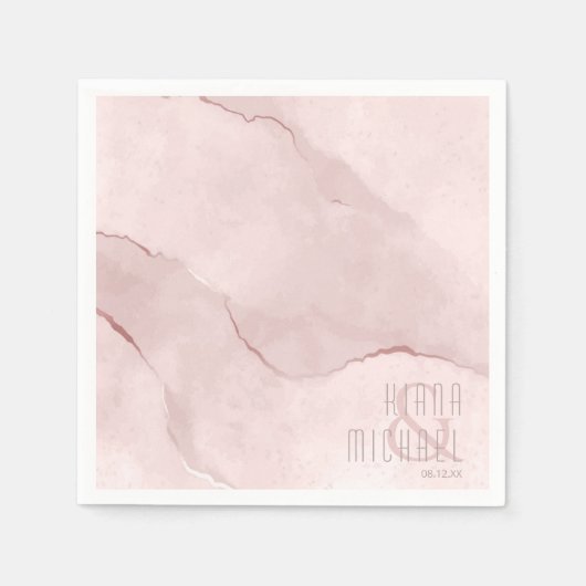 Dreamy Watercolor Abstrakt Wedding Blush ID817 Serviette (Vorderseite)