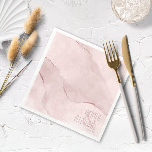 Dreamy Watercolor Abstrakt Wedding Blush ID817 Serviette