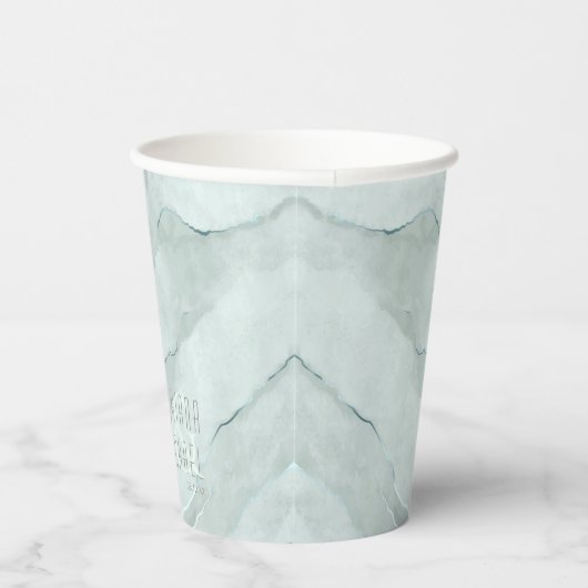 Dreamy Watercolor Abstrakt Wedding Green ID817 Pappbecher (Rechts)