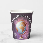 Dreamy Watercolor Adventure erwartet Baby Shower Pappbecher (Rückseite)