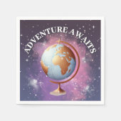 Dreamy Watercolor Adventure erwartet Baby Shower Serviette (Vorderseite)