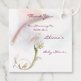 Dreamy Watercolor Baby Birth Fevor Tag Geschenkanhänger