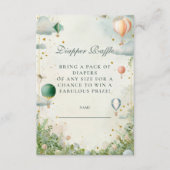 Dreamy Watercolor Balloon Diapper Raffle Begleitkarte (Vorderseite)