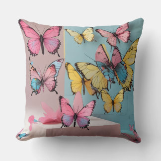 Dreamy Watercolor Butterfly Pillow Kissen