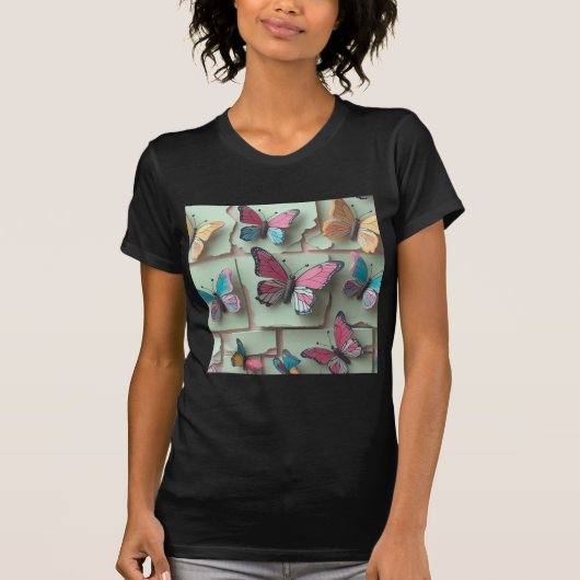 Dreamy Watercolor Butterfly T - Shirt für Frauen (Vorderseite)