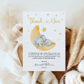 Dreamy Watercolor Elephant Moon Baby Dusche Dankeskarte