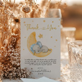 Dreamy Watercolor Elephant Moon Baby Dusche Dankeskarte