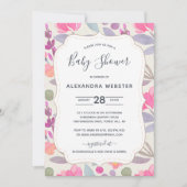 Dreamy Watercolor Floral | Babydusche Einladung (Vorderseite)
