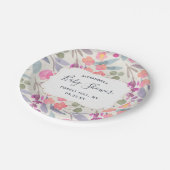 Dreamy Watercolor Floral | Babydusche Pappteller (Schrägansicht)