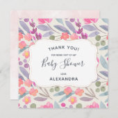 Dreamy Watercolor Floral | Babydusche Vielen Dank Dankeskarte (Vorne/Hinten)