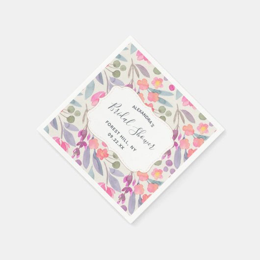 Dreamy Watercolor Floral | BRAUTPARTY Serviette (Ecke)
