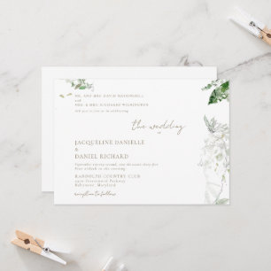 Dreamy Watercolor Foliage Beide Eltern Hochzeit II Einladung