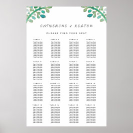 Dreamy Watercolor Grüne Hochzeitsstiftung Poster