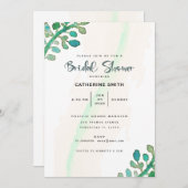 Dreamy Watercolor Grünes Brautparty Einladung (Vorne/Hinten)