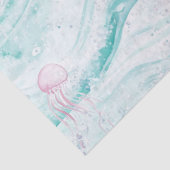 Dreamy Watercolor Jellyfish Ocean Pattern (4) Seidenpapier (Detail)