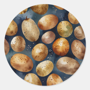 Dreamy Watercolor Kartoffeln in sanften ätherische Runder Aufkleber