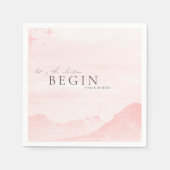 Dreamy Watercolor Mountain Blush Pink Wedding Serviette (Vorderseite)