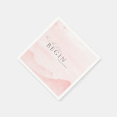 Dreamy Watercolor Mountain Blush Pink Wedding Serviette (Ecke)