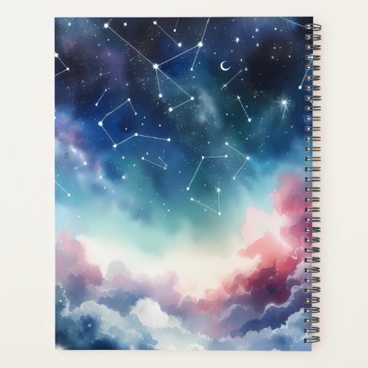 Dreamy Watercolor Night Sky Planer (Rückseite)