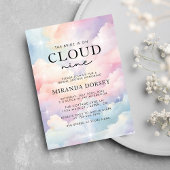 Dreamy Watercolor Pastel Cloud Nine Brautparty Einladung