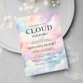 Dreamy Watercolor Pastel Cloud Nine Brautparty Einladung