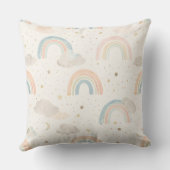 Dreamy Watercolor Pastel Rainbow Nursery Pillow Kissen (Rückseite)