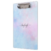 Dreamy Watercolor Pink Blau Türkis Klemmbrett (Links)