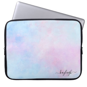 Dreamy Watercolor Pink Blau Türkis Laptopschutzhülle