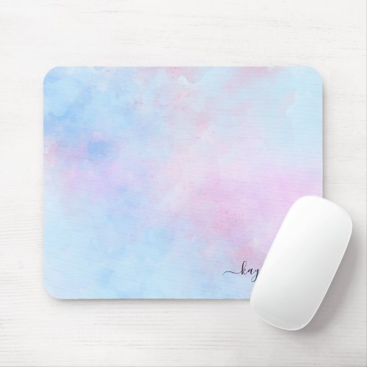 Dreamy Watercolor Pink Blau Türkis Mousepad (Mit Mouse)