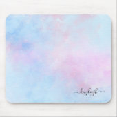 Dreamy Watercolor Pink Blau Türkis Mousepad (Vorne)