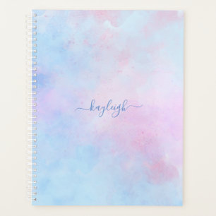Dreamy Watercolor Pink Blau Türkis Planer
