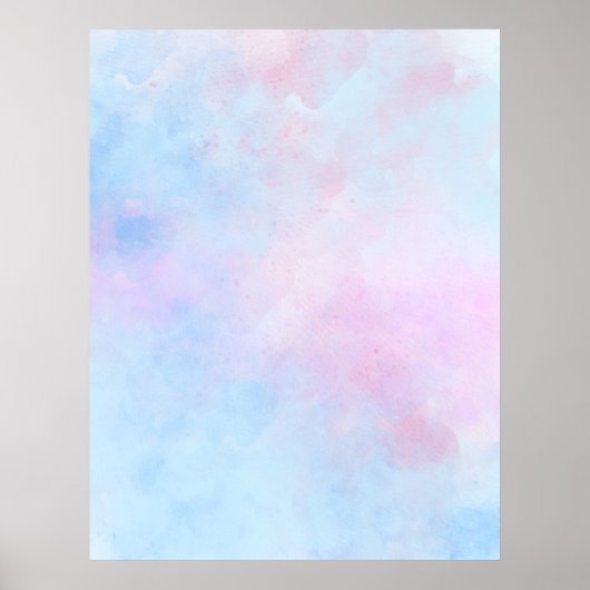 Dreamy Watercolor Pink Blue Poster (Vorne)
