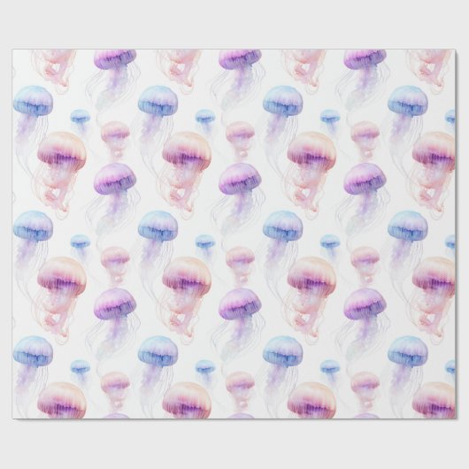 Dreamy Watercolor Quellyfish Geschenkwrake Geschenkpapier (Flach)