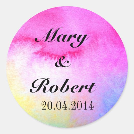Dreamy Watercolor Runder Aufkleber (Vorderseite)