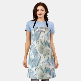 Dreamy Watercolor Snowdrop Floral Pattern Personal Schürze