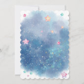 Dreamy Watercolor Twinkle Little Star Baby Dusche Einladung (Rückseite)