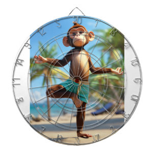 Dreamy Watercolor Whimsy: Monkey Edition Dartscheibe