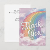 Dreamy Whimsical Rainbow and Clouds Dankeskarte (Vorne/Hinten)