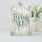Dreamy Whimsical Woods Woodland Dankeskarte (Stehend Vorderseite)