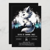 Dreamy Whimsy Wolf Birthday Einladung (Vorne/Hinten)