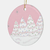 Dreamy White Christmas Trees Keramikornament (Links)