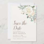 Dreamy White Floral Save the Date (Vorderseite)