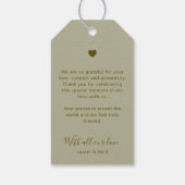 Dreamy White Rose Heart Foto Wedding Vielen Dank Geschenkanhänger (Rückseite)