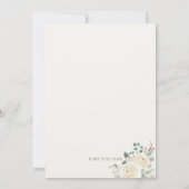 Dreamy White Winter Floral Baby Dusche Einladung (Rückseite)