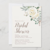 Dreamy White Winter Floral Brautparty laden ein Save The Date (Vorderseite)