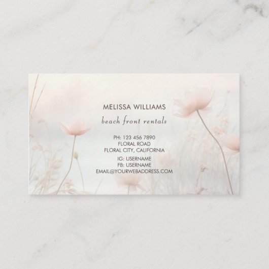 Dreamy Wildflowers Logo Visitenkarte (Rückseite)