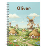 Dreamy Windmill Village Notizblock (Vorderseite)